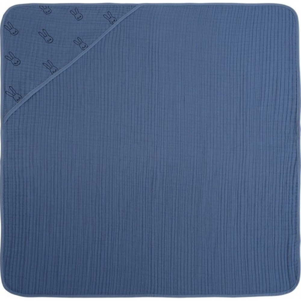 Merbasita Koyu Mavi Tavşan Baskılı Müslin Kundak 80X80 cm Bebek Kundağı Fiyatı
