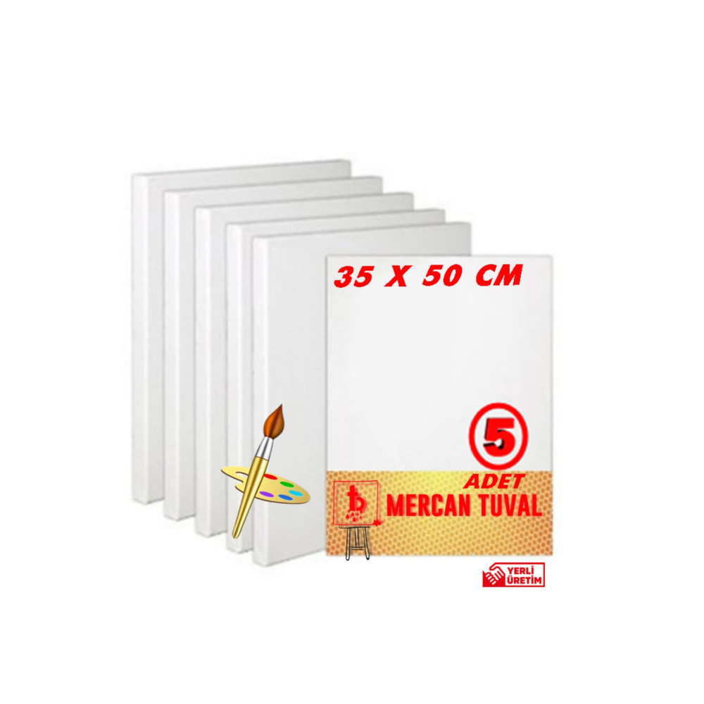 mercan tuval 35 X 50 Cm 5 Li Pk. Astarlı Arkadan Zımbalı Tual Tuval Fiyatı