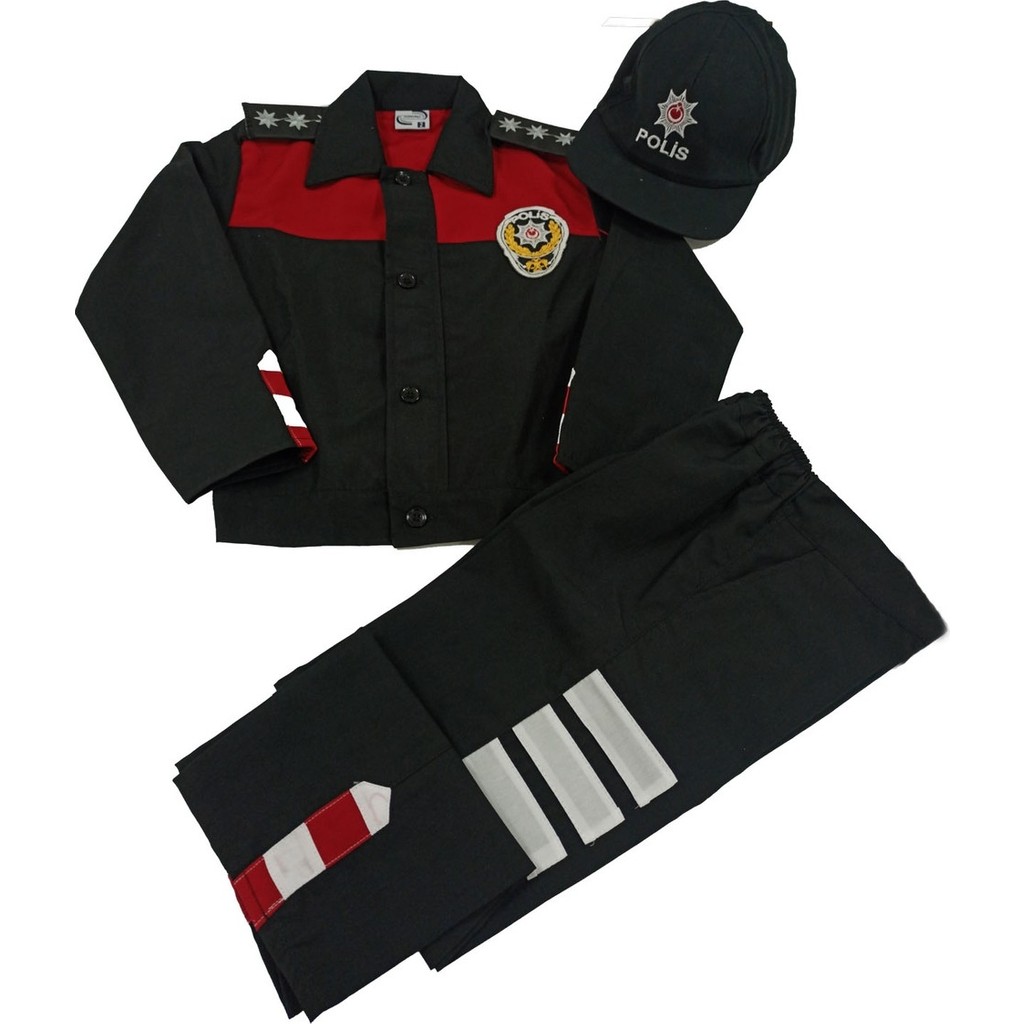 Mercantex Single Sword Unisex/Erkek/Kız Çocuk Polis-Asker Kıyafeti Elbisesi Üniforma Takımı Kostüm (Yunus 1-2 Yaş) - Lacivert - Kırmızı - 1 - 2 Yaş Giyim & İç Giyim Fiyatı