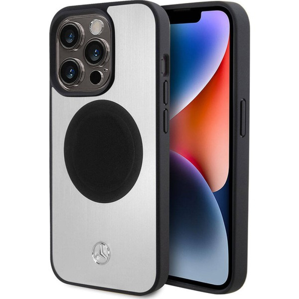 Mercedes Benz iPhone 15 Pro Kılıf Mercedes Benz Orjinal Lisans Magsafe Şarjlı Alüminyum Metal Yıldız Logolu Gümüş Cep Telefonu Kılıfı Fiyatı