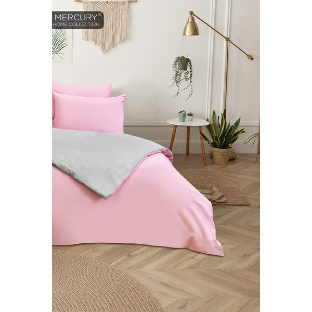 Mercury Çift Kişilik Pamuklu Nevresim Takımı | Lastikli Çarşaflı Siyah-Gri | Çift Taraflı Düğmeli Nevresim - Pembe - Gri - 200 x 220 cm Diğer Fiyatı