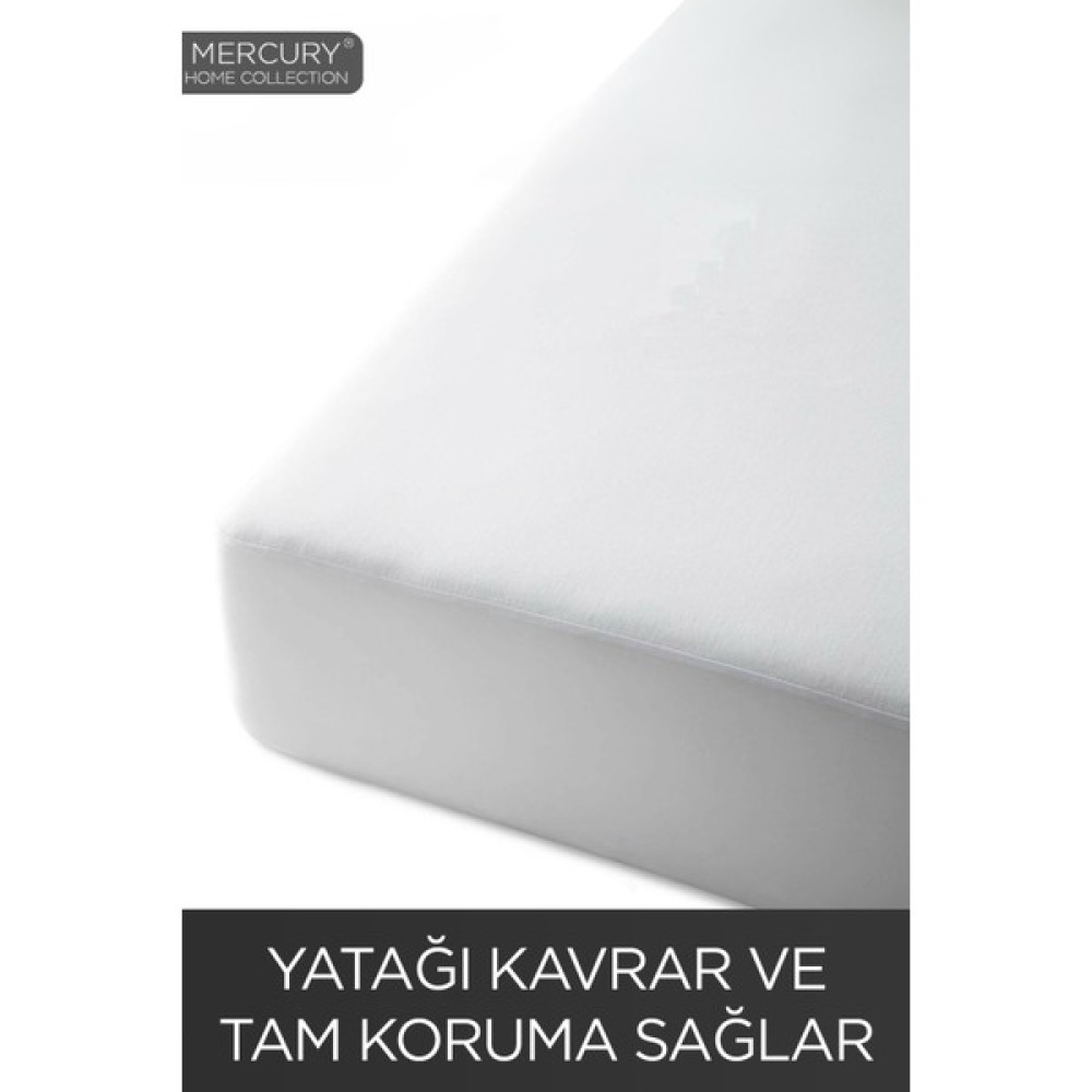 Mercury Micro Fitted Sıvı Geçirmez Yatak Koruyucu | Full Kenar Su Geçirmez Alez | Tek Kişilik Çift Kişilik - 120 x 200 cm - Beyaz Alez / Yatak Koruyucu Fiyatı