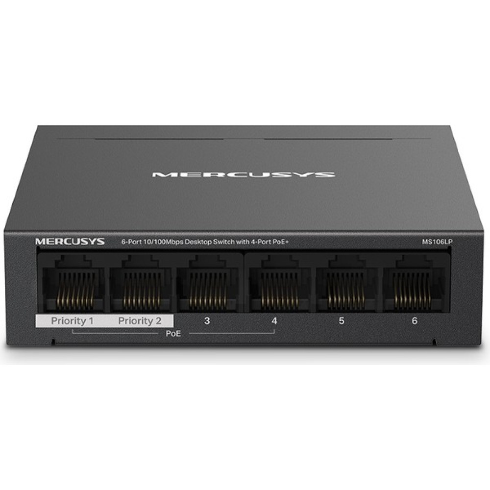 Mercusys MS106LP, 6-Port 10/100MBPS Desktop Switch With 4-Port Poe+ Hub & Switch Fiyatı