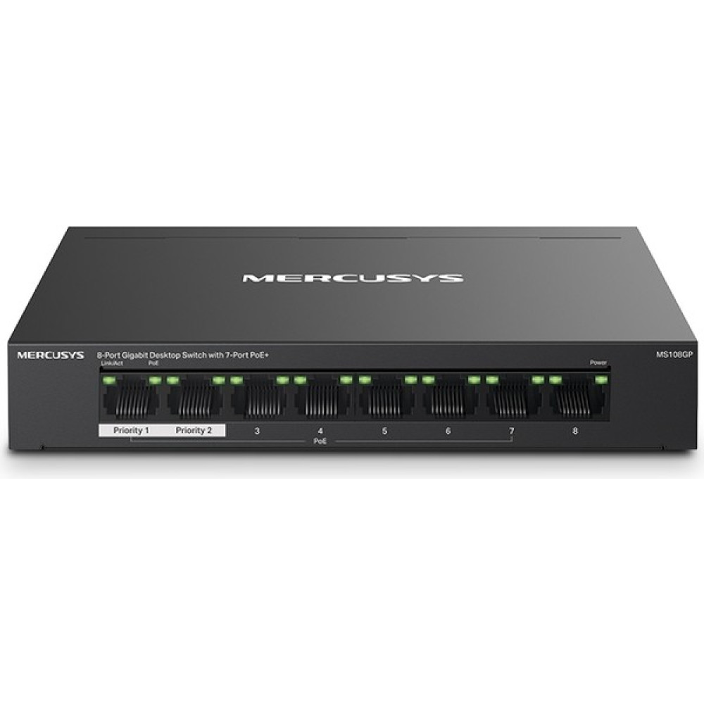 Mercusys MS108GP, 8-Port Gigabit Desktop Switch With 7-Port Poe+ Hub & Switch Fiyatı