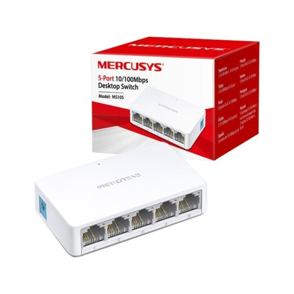 Mercusys Tp-Link Mercusys MS105 10/100 Mbps 5 Port Ethernet Switch Hub & Switch Fiyatı