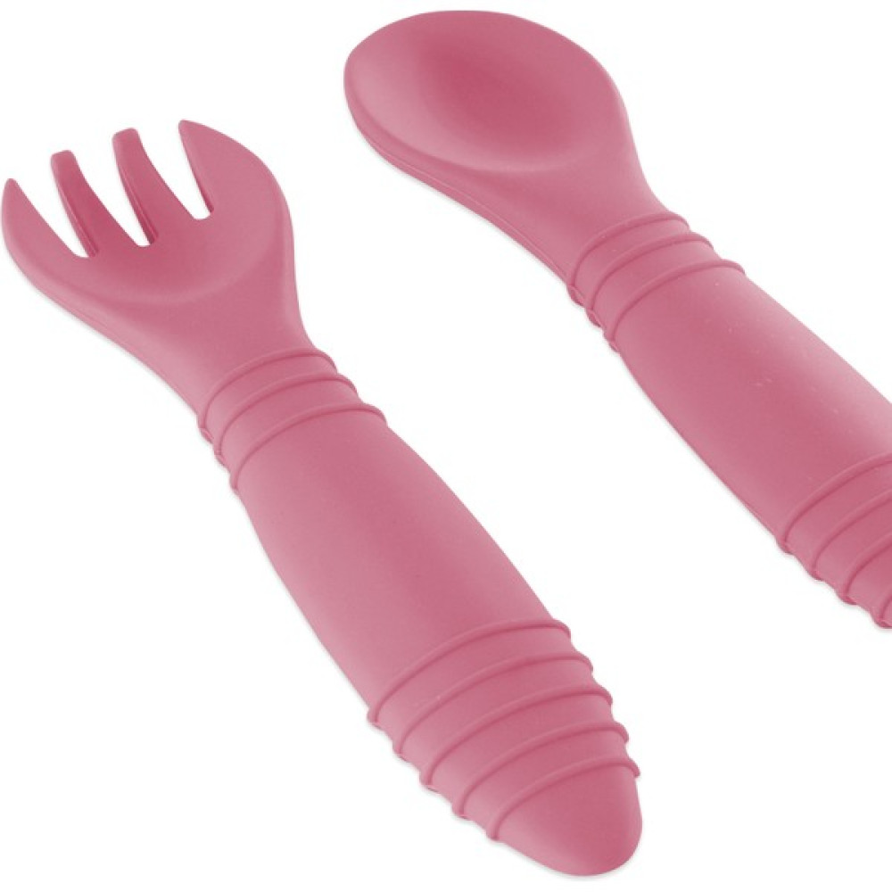 Merdia Kids Bebek Yumuşak Kaşık Çatal Takımı Silikon - Pembe Çatal / Kaşık / Bıçak Takımları Fiyatı