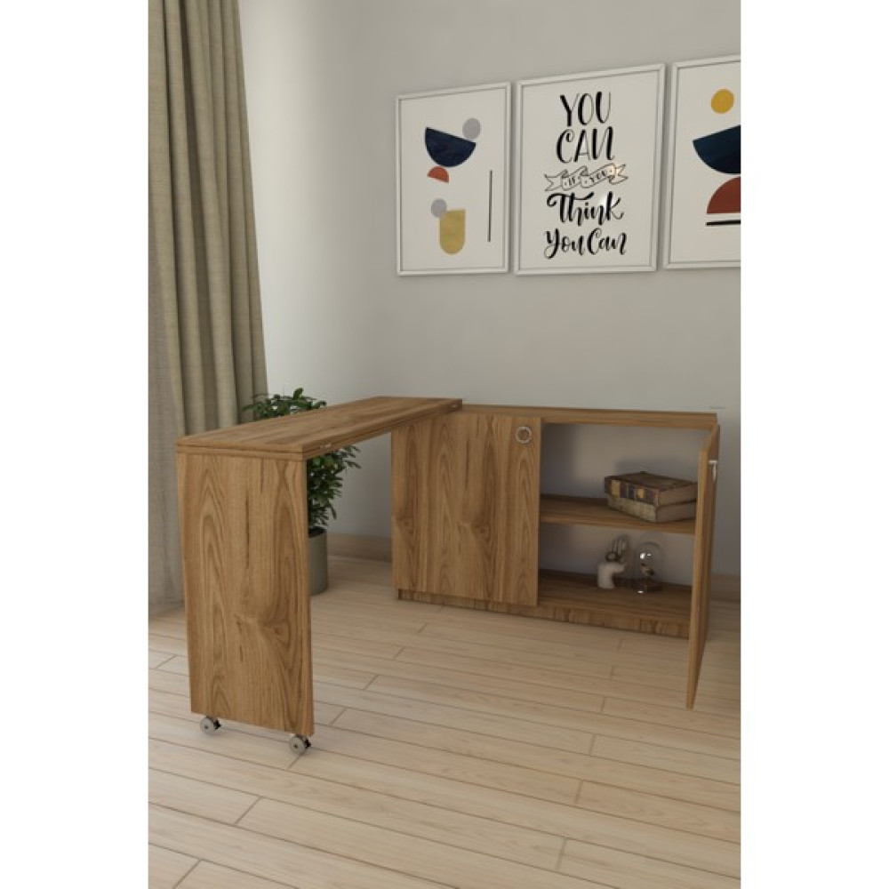 Meretto Pratik Katlanabilir Açılır Kapanır Kahve Beyaz Yemek Masası 4 Kişilik Mutfak Masası - 75x113x120 - Beyaz - Kahverengi Masa - Sandalye Seti / Takımı Fiyatı