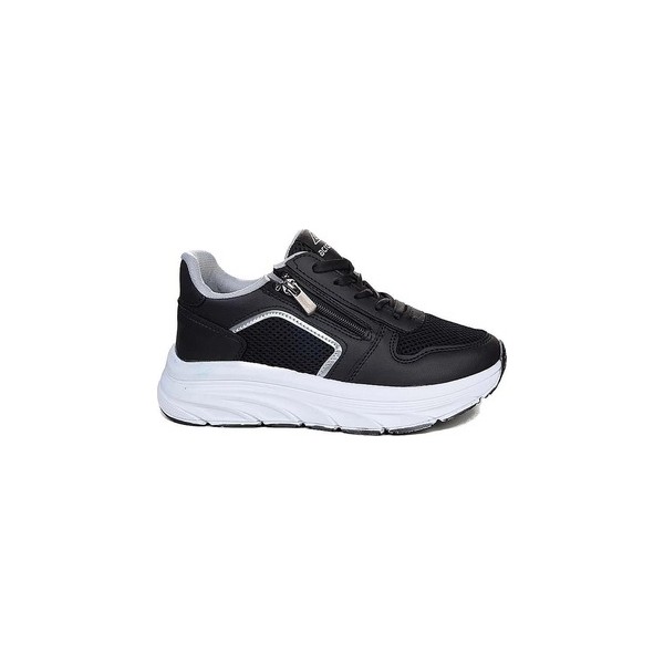 Mergenshoes Acp Siyah Gümüş Fermuar Bağcıklı Kadın Spor Ayakkabı Kadın Günlük Ayakkabıları Fiyatı
