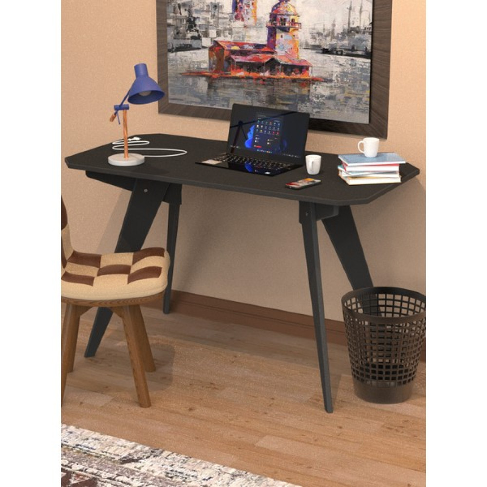 Merhaba Mobilya Çalışma Masası V Ayak - 120 x 60 cm - Siyah Çalışma Masası Fiyatı