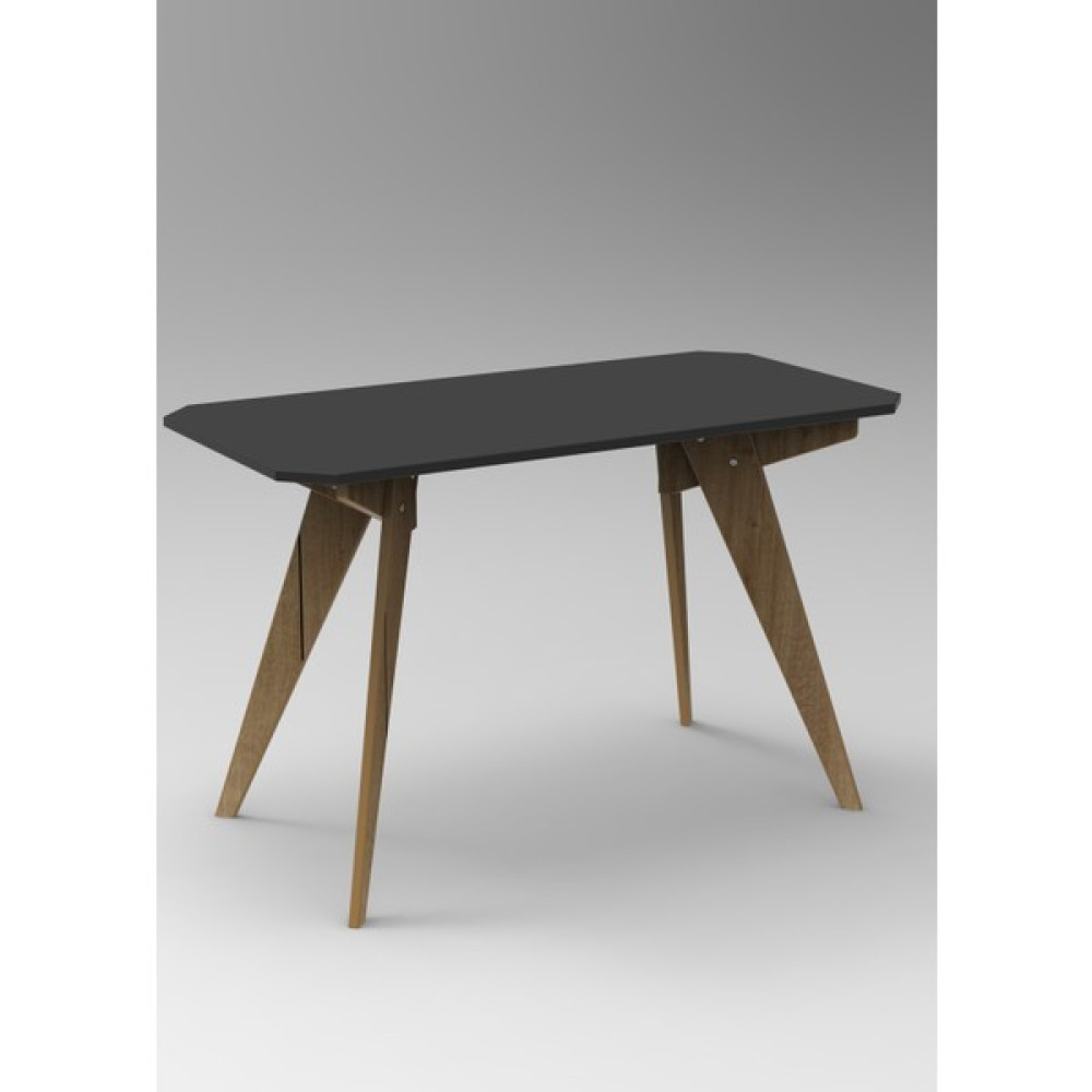 Merhaba Mobilya -Çalışma Masası V-Ayak - 120 x 60 x 75 cm - Meşe - Antrasit Çalışma Masası Fiyatı