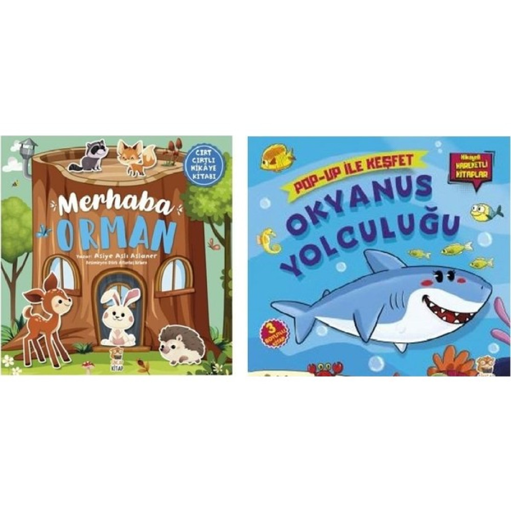 Merhaba Orman Cırt Cırtlı Hikaye+Okyanus Yolculuğu Hareketli Kitap Okul Öncesi Eğitici & Öğretici Kitaplar Fiyatı