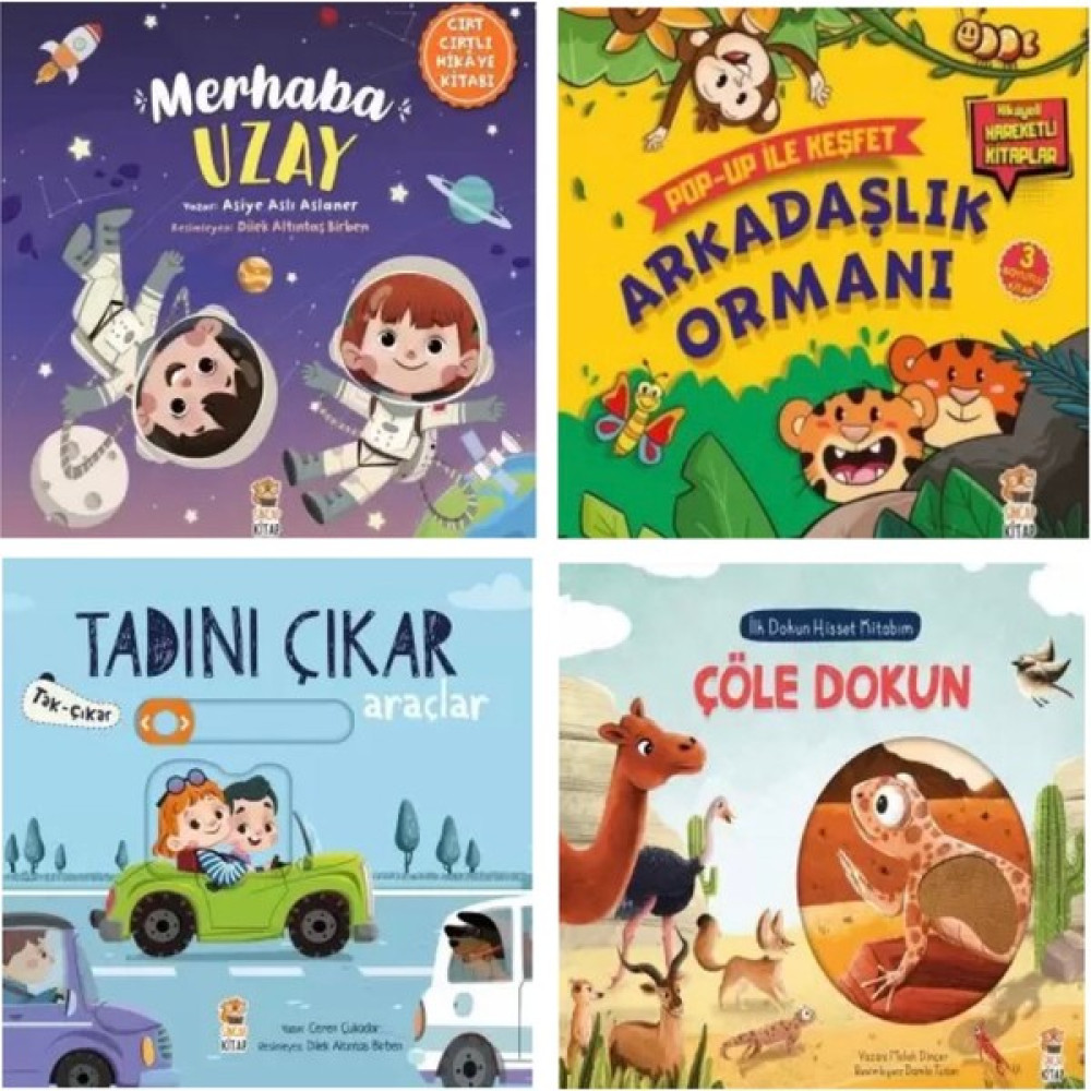 Merhaba Uzay - Arkadaşlık Ormanı - Tadını Çıkar Araçlar - Çöle Dokun 4 Kitap Zeka Geliştirici Kitaplar Fiyatı