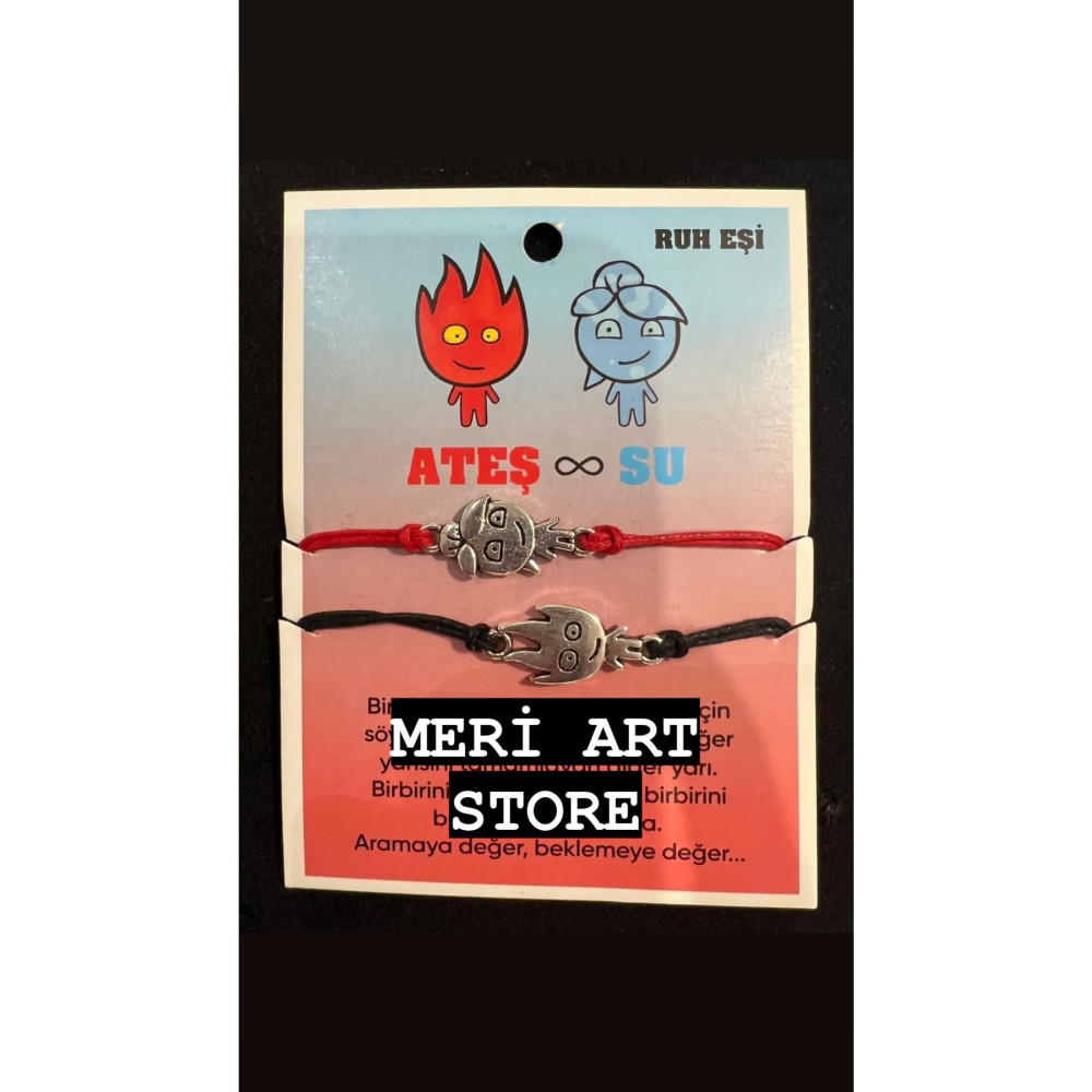 Meri Art Store Ateş Ve Su Bileklik Sevgili Bilekliği Çift Arkadaş Standart Beden Bijuteri Bilezik Fiyatı