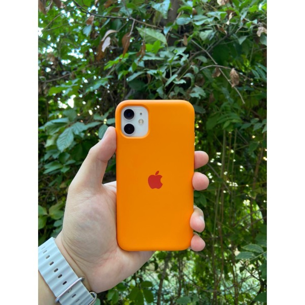 Meri Case Apple iPhone 11 Uyumlu Logolu Içi Kadife Lansman Kılıf Arka Kapak - Turuncu Cep Telefonu Kılıfı Fiyatı