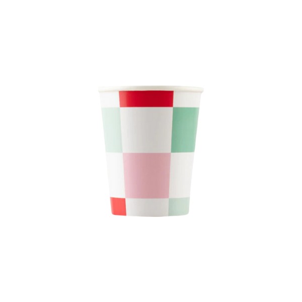 Meri Meri - Multi Check Cups - Kareli Bardaklar (8'li) Fincan / Bardak / Kahve Takımı Fiyatı