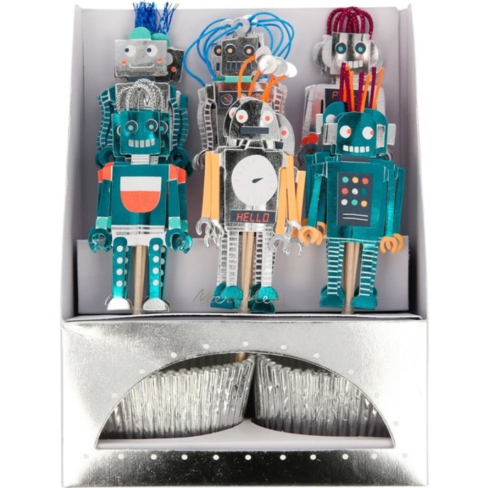 Meri Meri Robot Cupcake Kit (24'lü) Kek Kalıpları Fiyatı