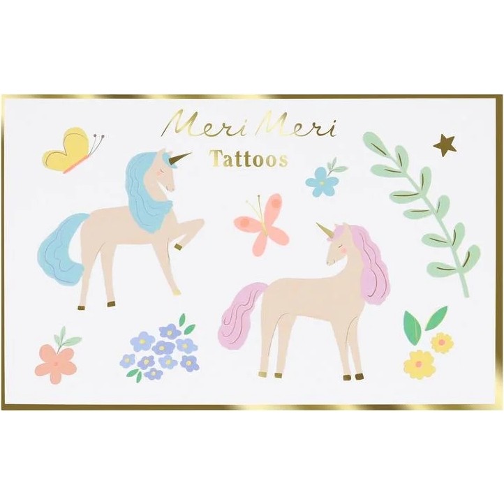 Meri Meri - Unicorn Geçici Dövmeler - 20 Adet - Çok Renkli Diğer Fiyatı