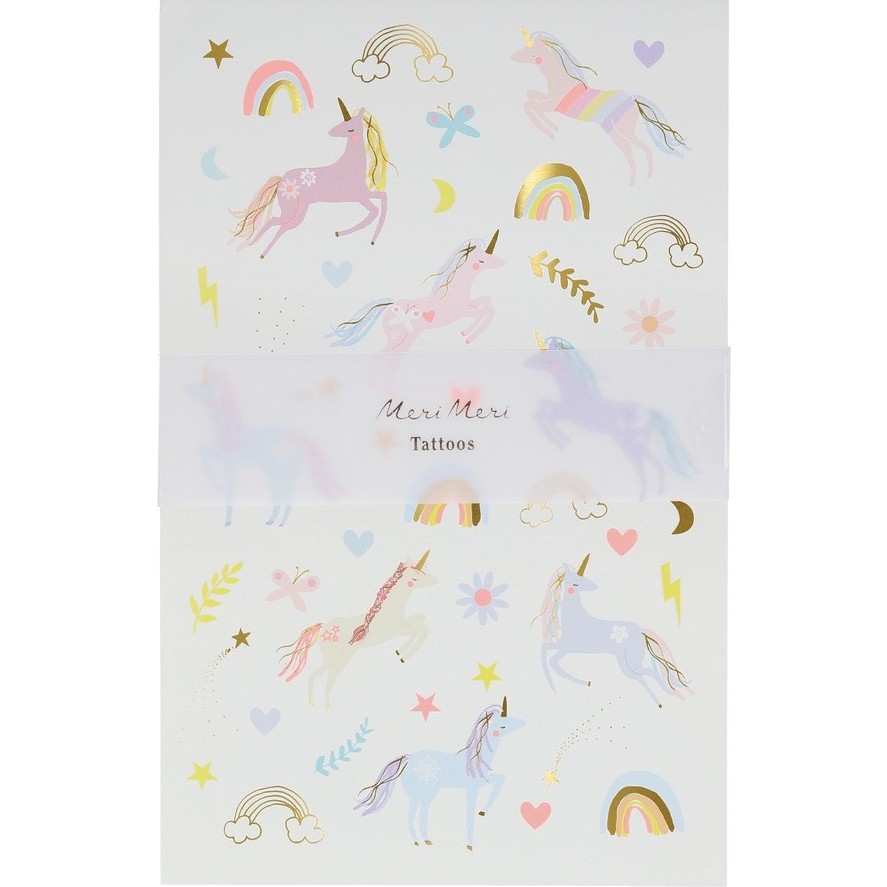 Meri Meri - Unicorn Tattoos - Unicorn Geçici Dövmeleri - 2'li - Renkli Diğer Fiyatı