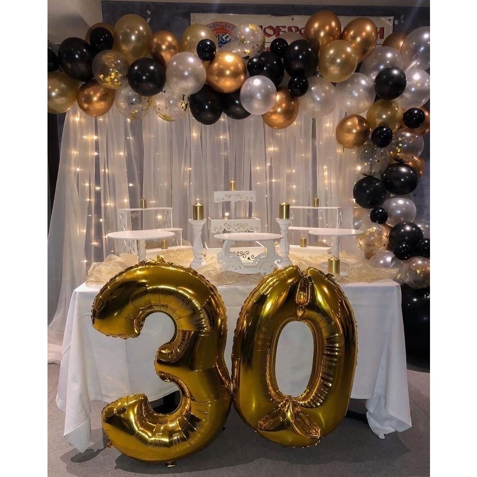 Meri Parti Doğum Günü Seti 25 Adet Gold Metalik Balon 25 Adet Siyah Balon ve 20 Adet Açık Gri Diğer Fiyatı