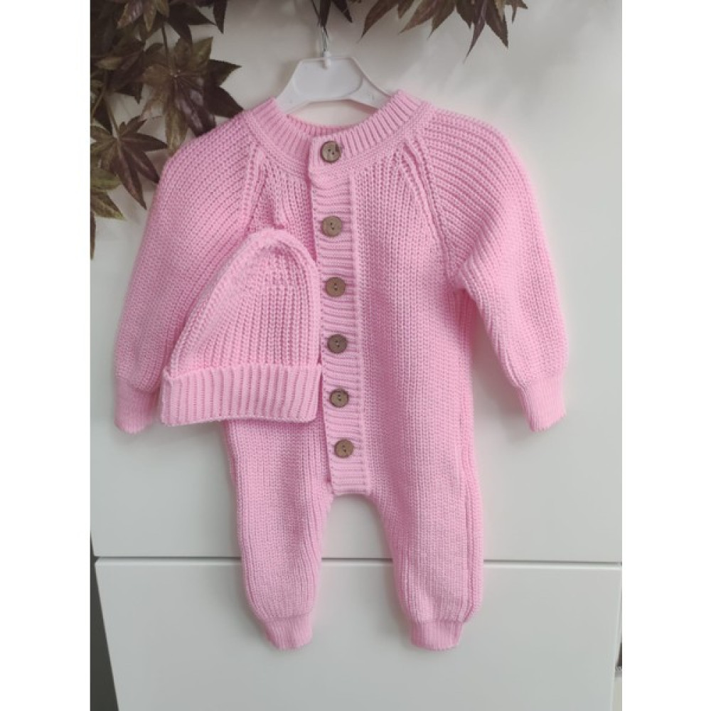 Meriç Bebe Şapkalı Düğmeli Selanik Örgü Triko Bebek Tulum Bebek Tulumu Fiyatı