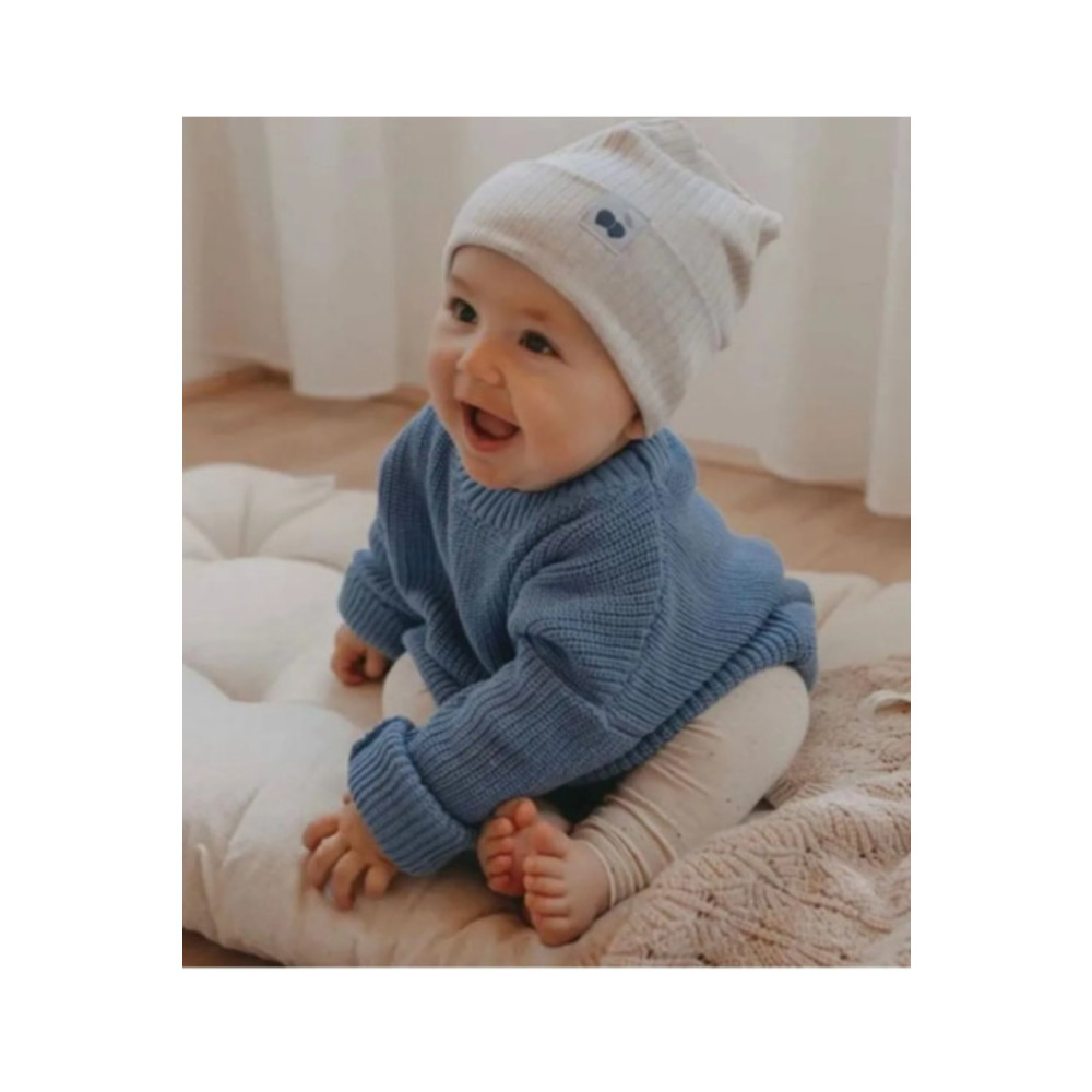 Meriç bebe Unisex Bebek Çocuk Bisiklet Yaka Extra Esnek Indigo Triko Kazak 3-4 Yaş Beden Bayan Kazak & Süveter & Triko Fiyatı