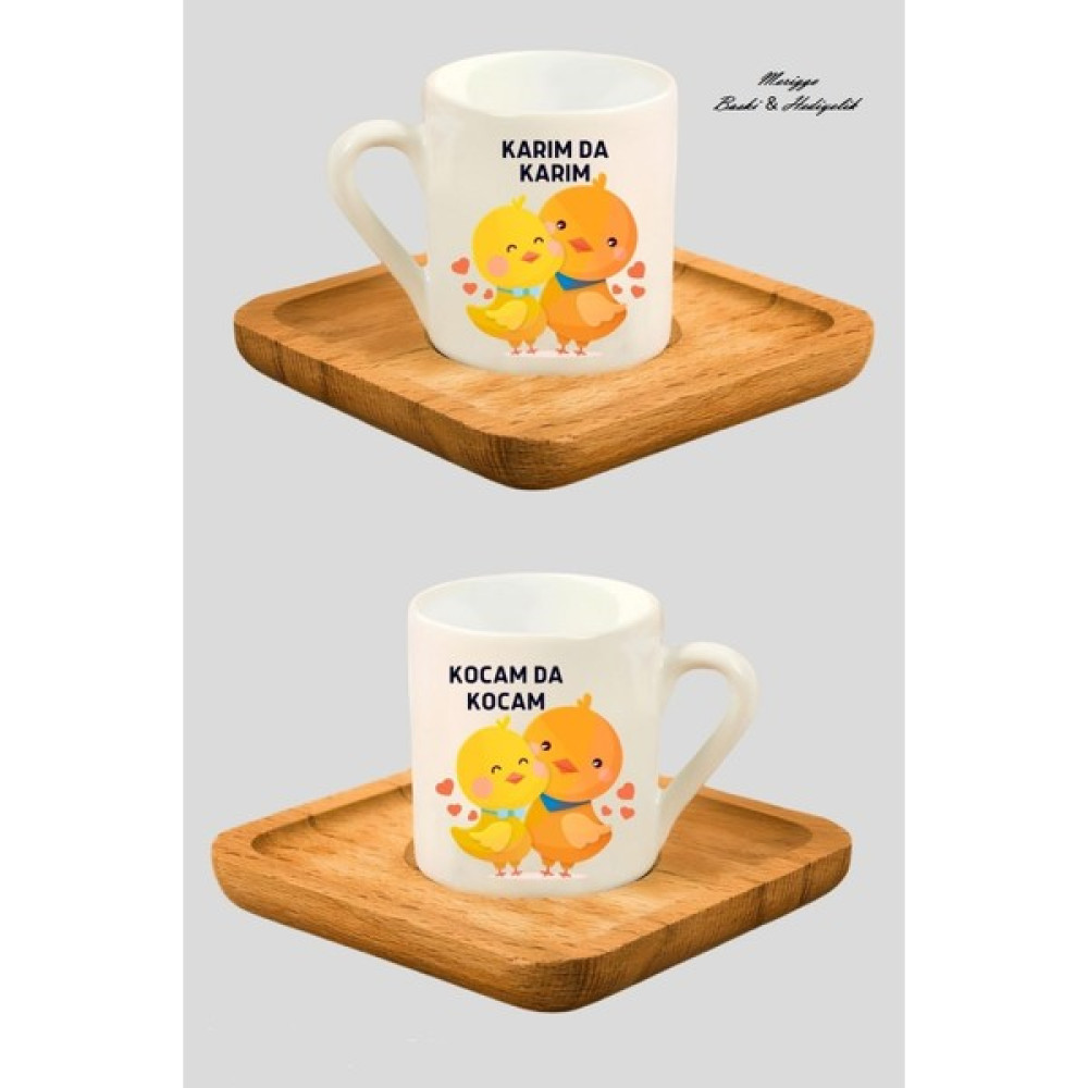 Meriggo Hediyelik Bambulu 2'li Kahve Fincanı, Karım Da Karım, Kocam Da Kocam Baskılı Fincan Takımı - Açık Gri - Beyaz - 50 ml Fincan / Bardak / Kahve Takımı Fiyatı