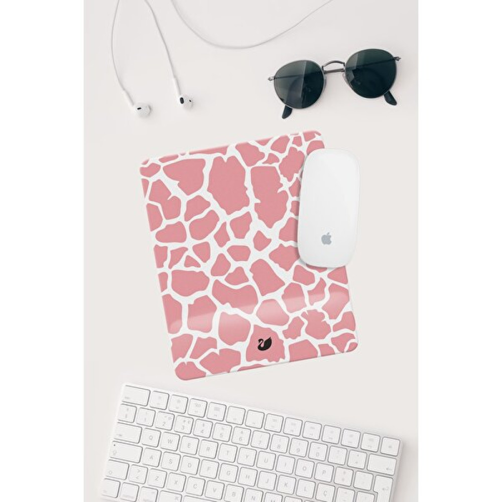 Meriggo Hediyelik Pembe Inek Desenli Bilek Destekli Dikdörtgen Mouse Pad Mouse Altlığı Mouse Pad Fiyatı