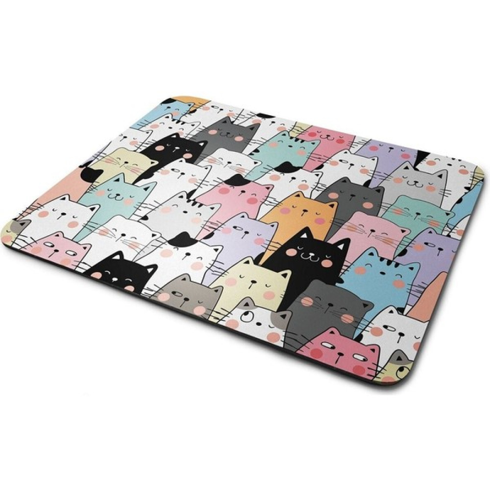 Meriggo Hediyelik Renkli Seyirci Kediler Desenli Kaymaz Taban Dikdörtgen Mouse Pad Mouse Pad Fiyatı