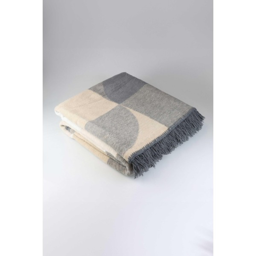 Merinos Aksu Pamuklu Battaniye, Geometrik Desenli Gri Battaniye, Yılbaşı Hediyesi 180X220CM - 180 x 220 cm Battaniye Fiyatı