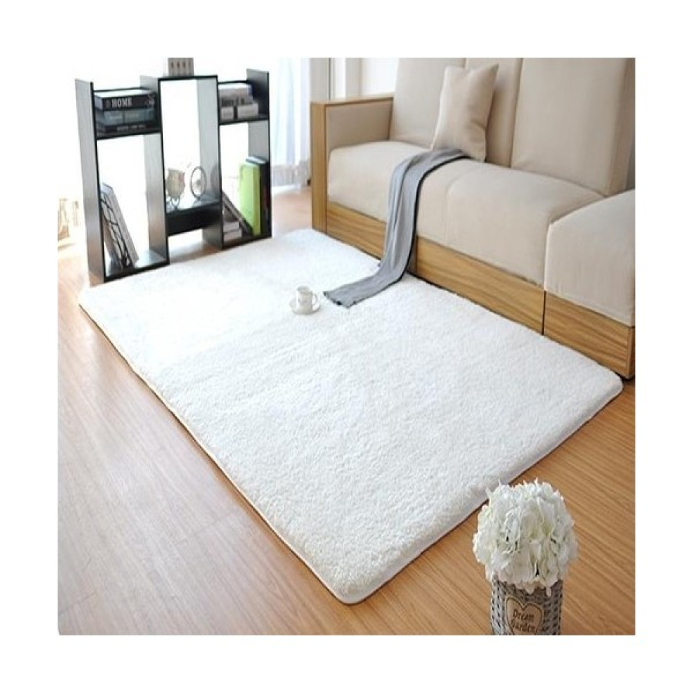 Merinos Aksu Peluş Halı Post Beyaz Kaymaz Taban Yıkanabilir Kesme Yolluk - Bej - Beyaz - 200 x 300 cm Salon Halısı Fiyatı