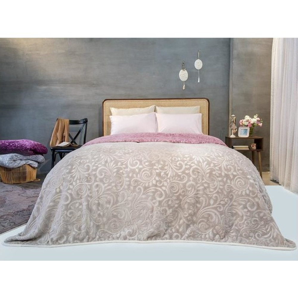 Merinos Çift Kişilik Battaniye - 200 x 220 cm - Pembe Battaniye Fiyatı