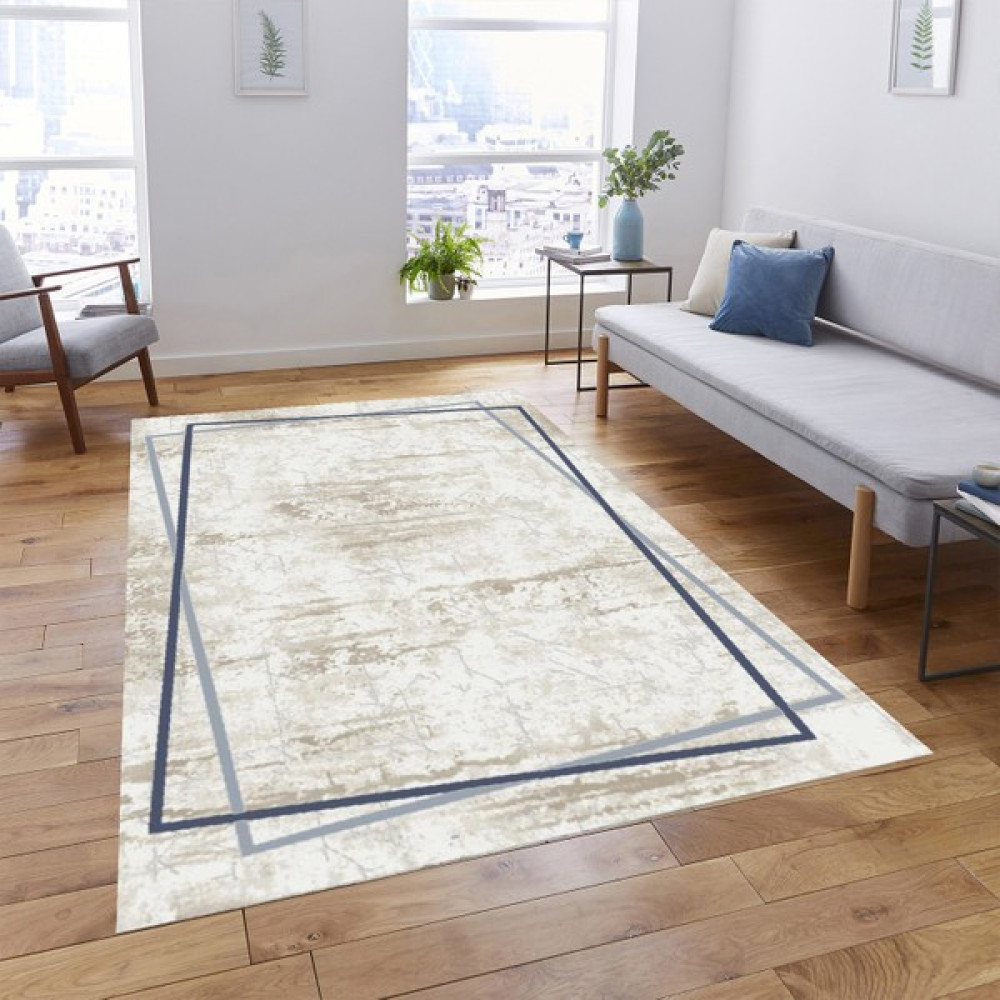 Merinos Everest Lüx Makine Halısı 36888 030 Dokuma Halı - 150 x 233 cm - Gri - Mavi Salon Halısı Fiyatı
