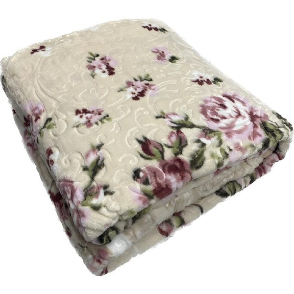 Merinos Fashion Embos Vizon Çift Kişilik Battaniye 200x240 - Krem - 200 x 240 cm Battaniye Fiyatı
