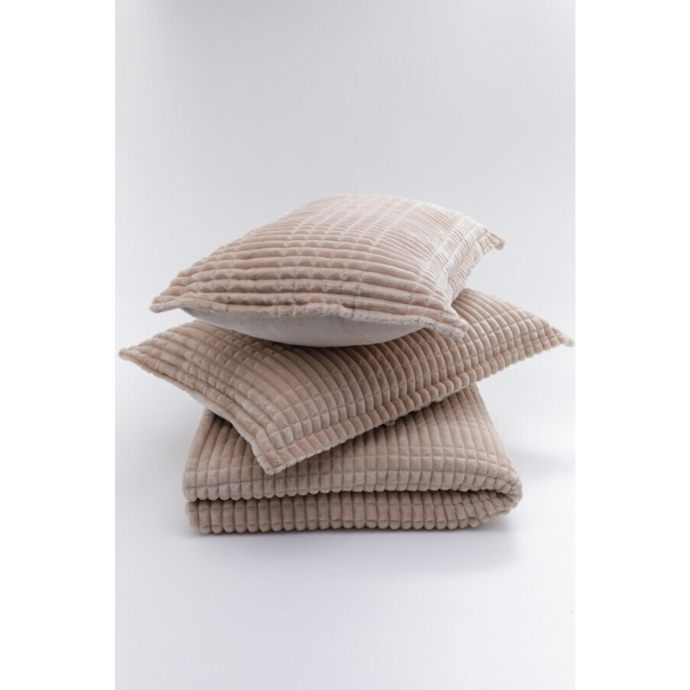 Merinos Modern Line 3 Parça Battaniye Seti - Bej Battaniye Fiyatı