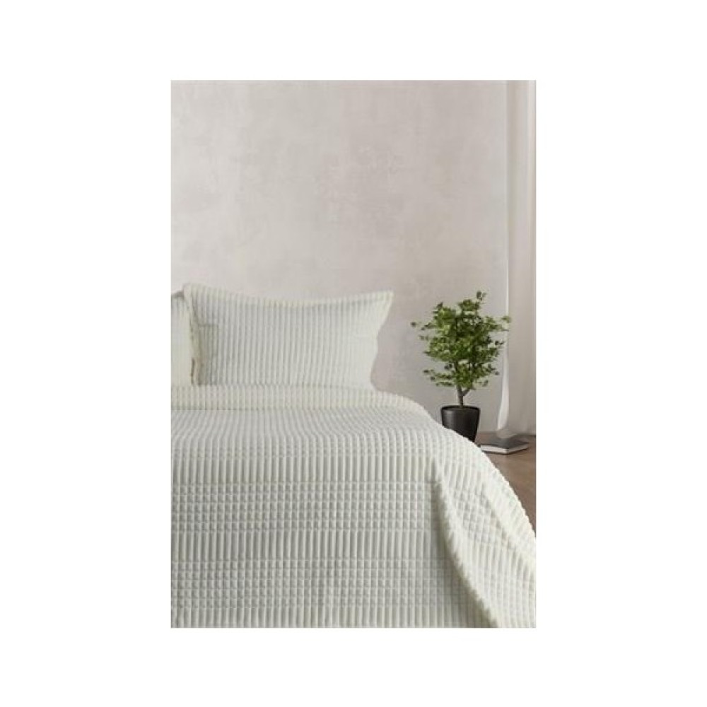 Merinos Modern Line 3 Parça Çift Kişilik Battaniye Seti Kemik - 220 x 240 cm Battaniye Fiyatı