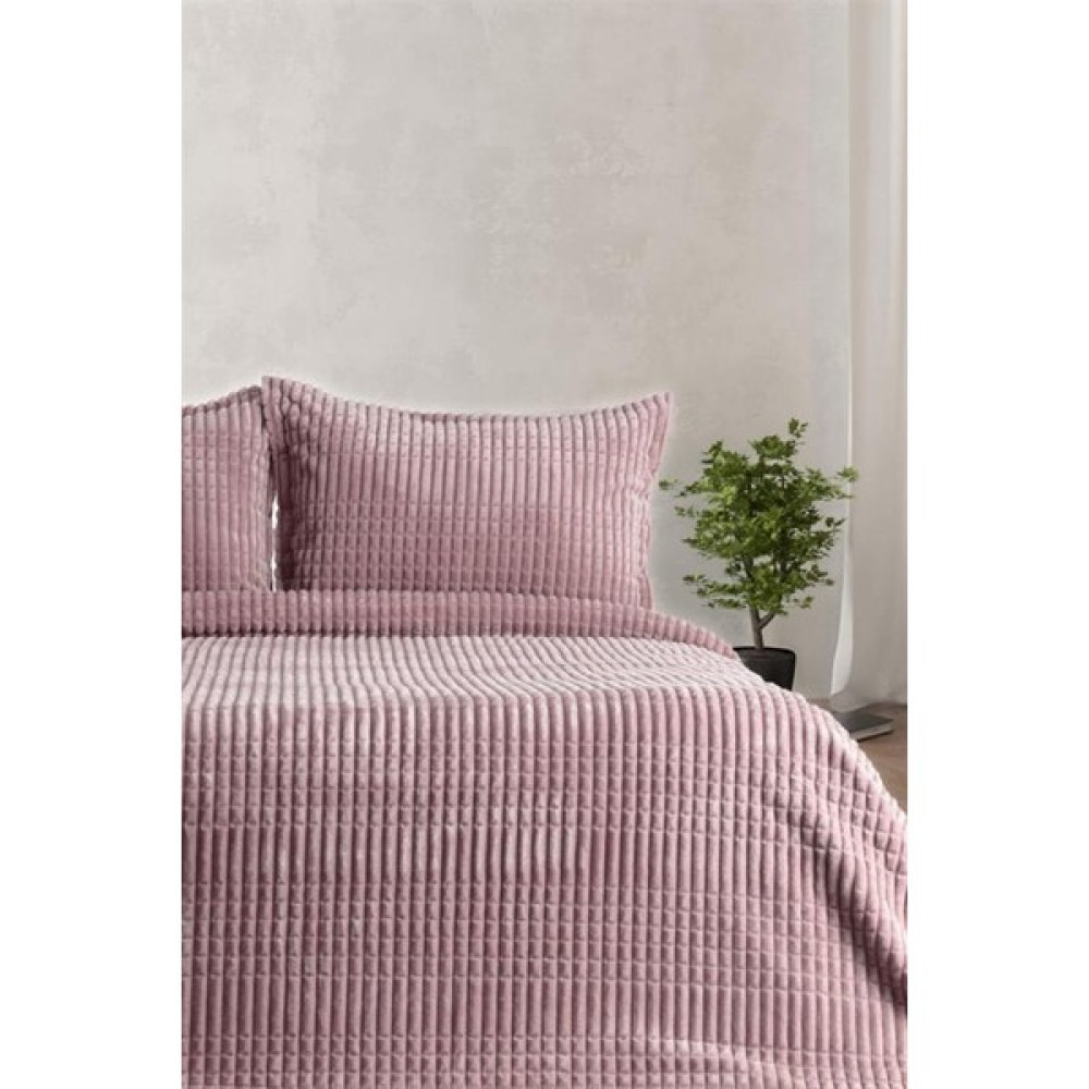 Merinos Modern Line 3 Parça Çift Kişilik Battaniye Seti Pudra - 220 x 240 cm Battaniye Fiyatı