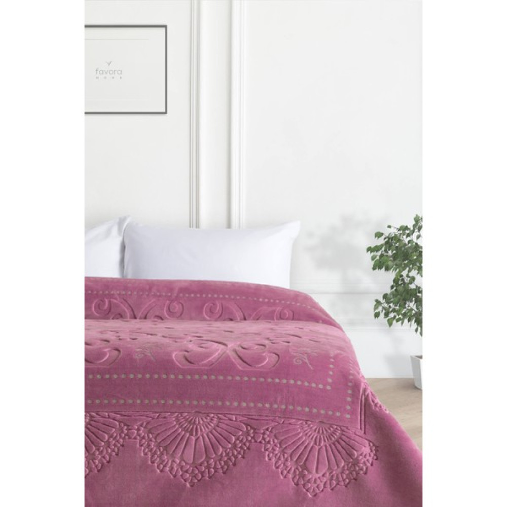 Merinos Pırıltı Embos Çift Kişilik Battaniye - Gül Kurusu - 220 x 240 cm Battaniye Fiyatı