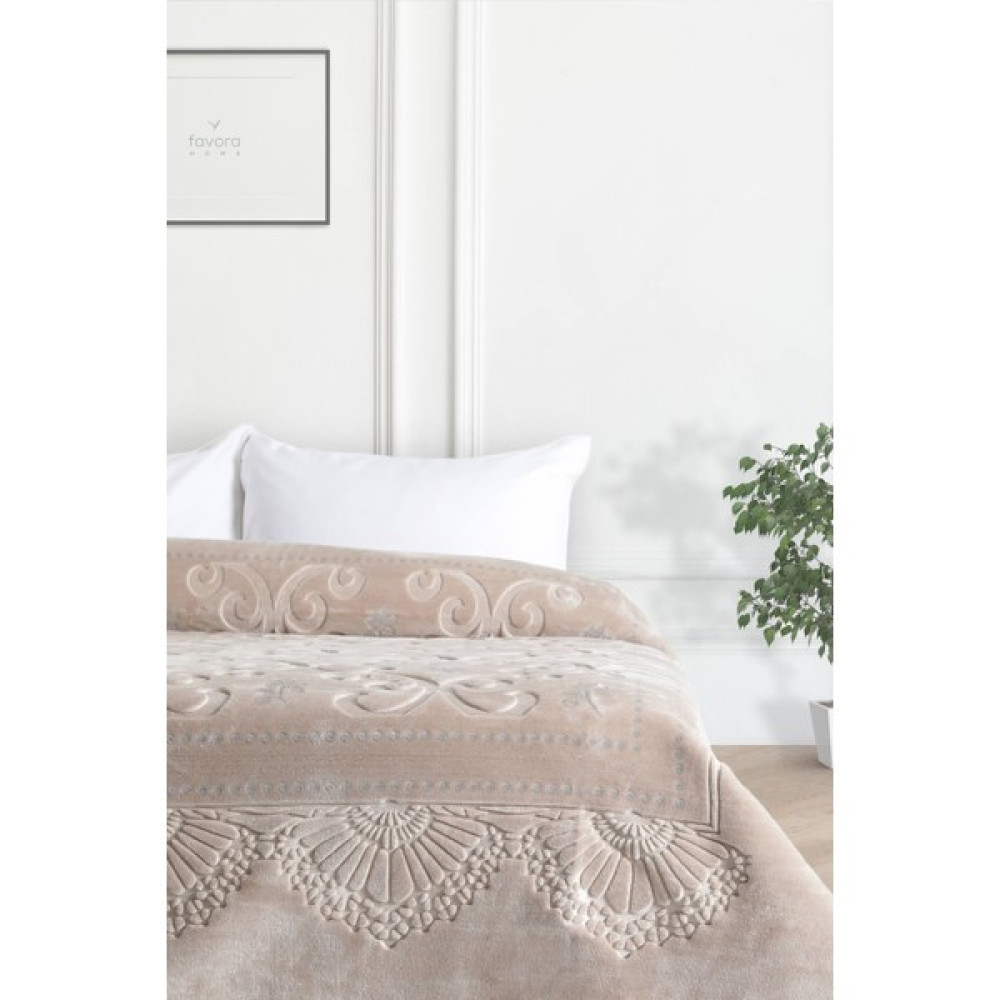 Merinos Pırıltı Embos Çift Kişilik Battaniye - Vizon - 220 x 240 cm Battaniye Fiyatı