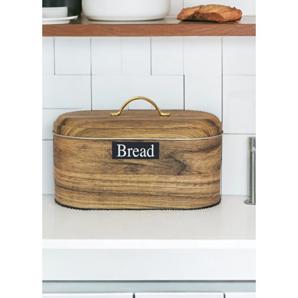 Merisa Home Bambu Kapak Görünümlü Metal Bambu Desenli Ekmeklik MRS-3035BA Saklama Kapları Fiyatı