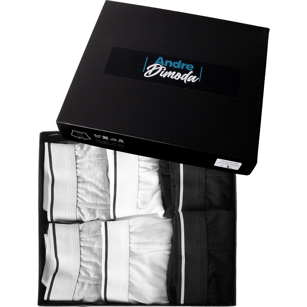 Merish Erkek 6'lı Boxer Kumaş Premium Paket Özel Dizayn. Düz Likralı Boxer Şort Çeyizlik Hediyelik Kutulu Ürün Erkek Boxer Fiyatı