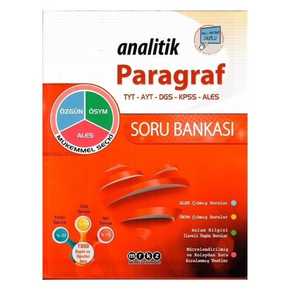 Merkez Yayınları TYT AYT DGS KPSS ALES Paragraf Analitik Soru Bankası - Anıl Topçu Ders Sınav Kitapları Fiyatı
