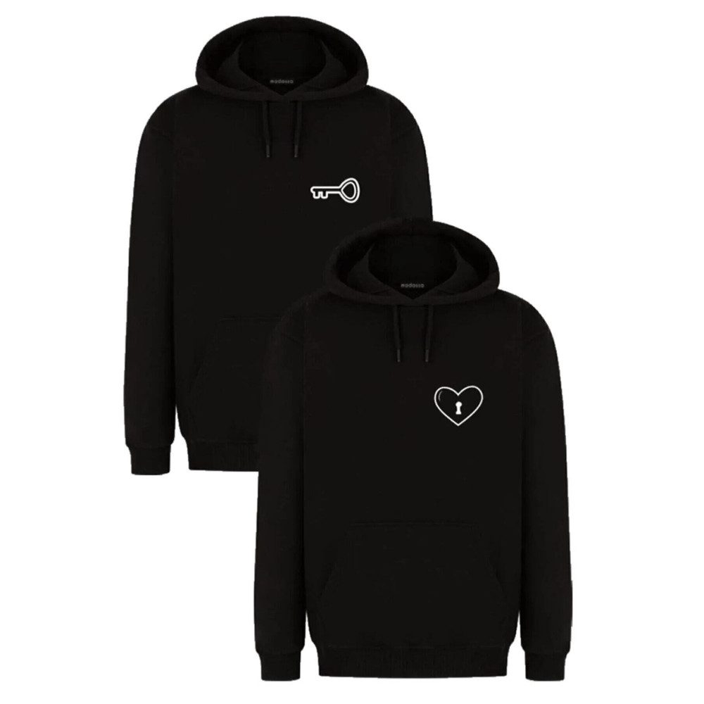 Merkür Store Kadın Erkek Kapüşonlu Şardonlu Kanguru Cep Sweatshirt Sevgili Kombini 2XL Beden Bayan Sweatshirt Fiyatı