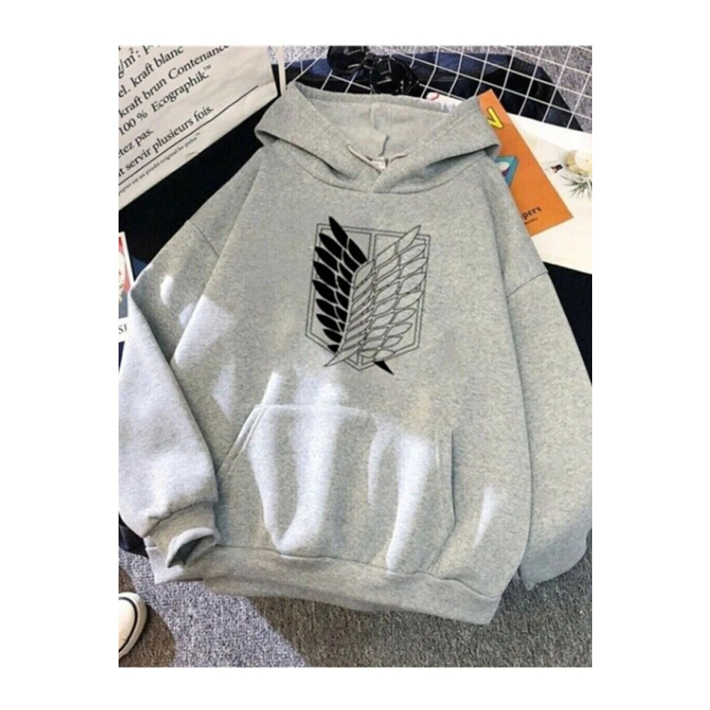 Merkür Store On Titan Baskı Oversize Kapüşonlu Unisex Sweatshirt Hoodie XL/XXL Beden Bayan Sweatshirt Fiyatı