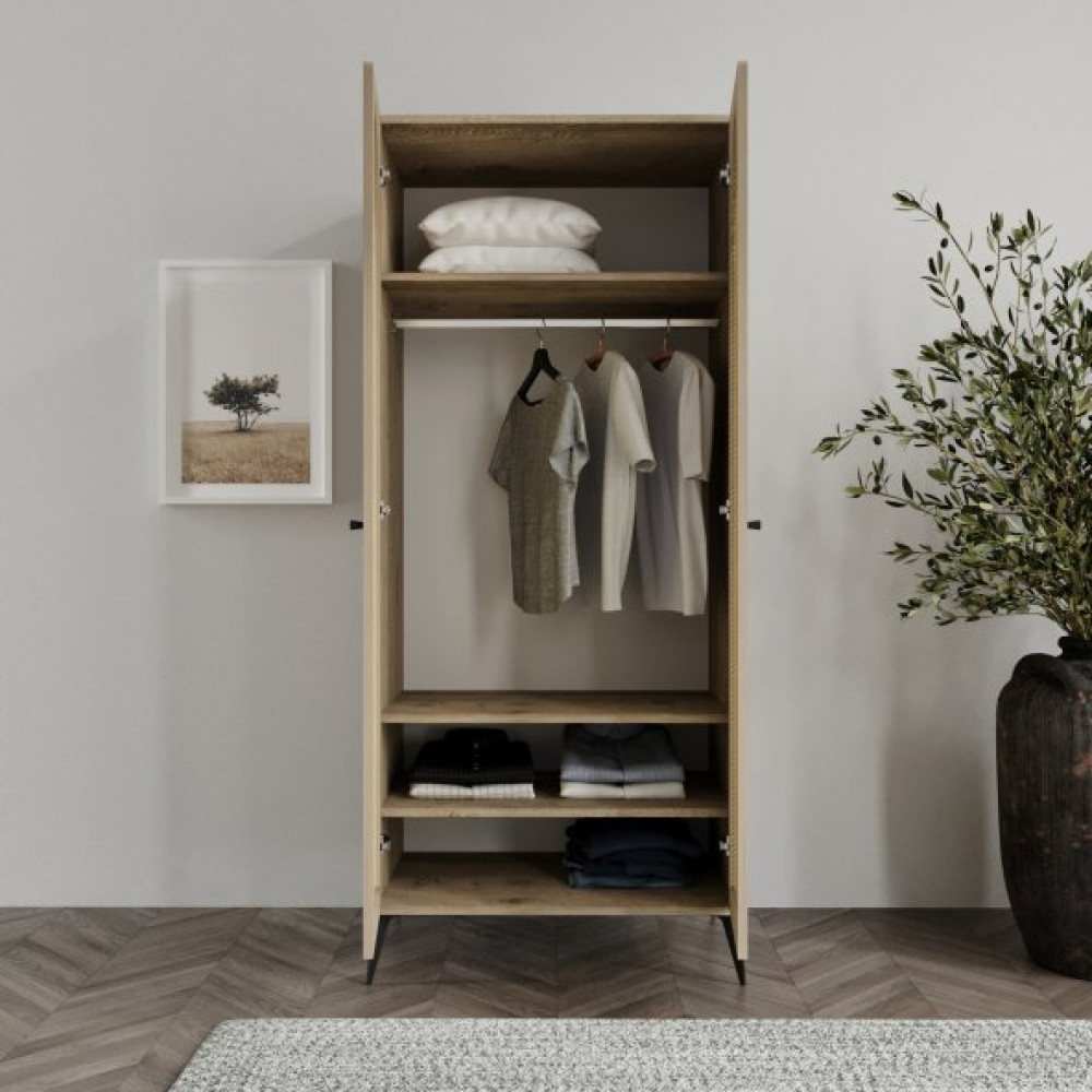 Merlin Mobilya Dıamond 2 Kapakli 4 Bolmeli Elbise Askili Lefkas Dolap (100 Mdf) Gardrop & Dolap Fiyatı