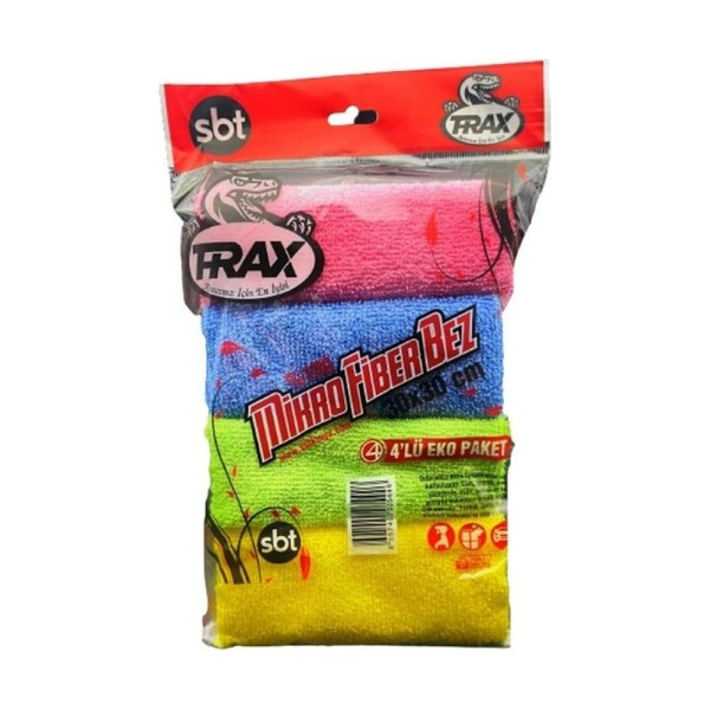 Merlin Oto Yedek Parçaları ve Aksesuarları Trax Cam ve Temizlik Bezi Nano Teknoloji Mikro Fiber Bez Eko Paket 4 Lü 30X30 Fiber Eko 4lü Oto Bakım Bezleri Fiyatı