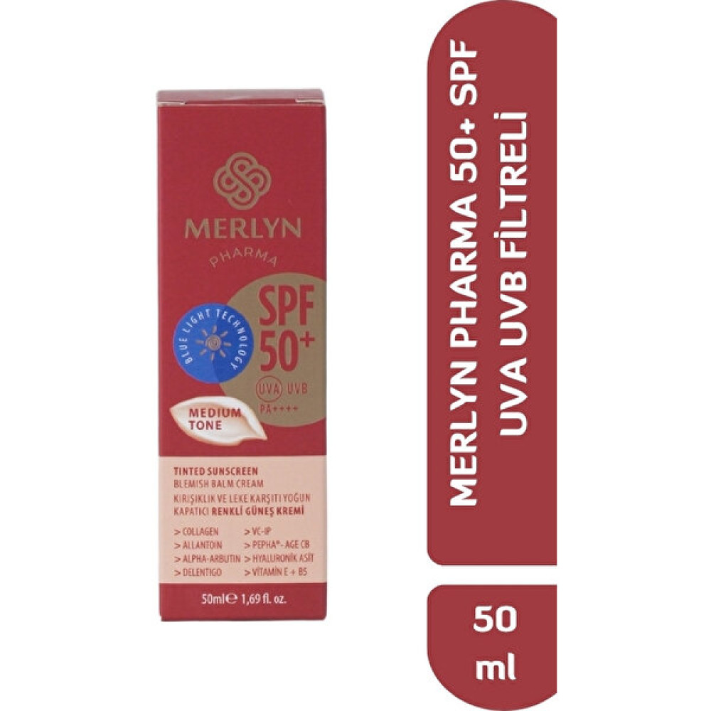 Merlyn Pharma Güneş Kremi 50+ Medium Tone renkli güneş kremi Güneş Kremleri ve Losyonları Fiyatı