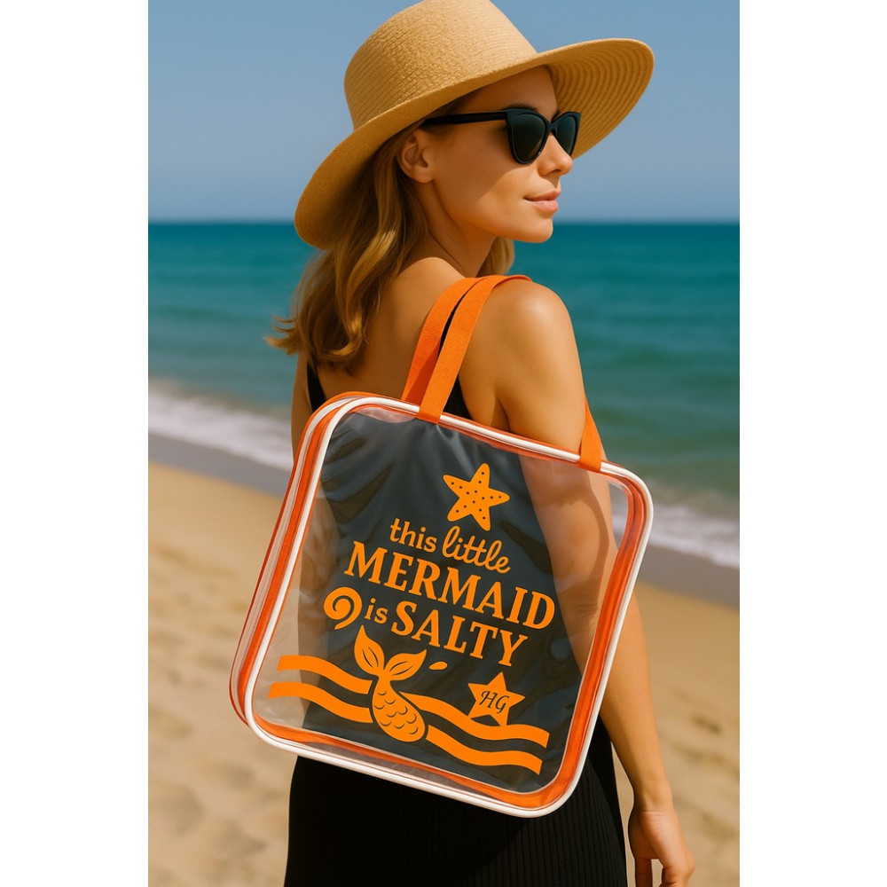 Mermaid Temalı Şeffaf Plaj Çantası – Su Geçirmez Yazlık Kadın Tatil Çantası Bayan Plaj Çantası Fiyatı