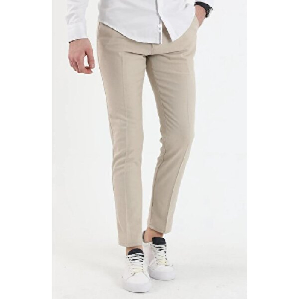 Mero Life Erkek Krem Italyan Kesim Slim Fit Kaliteli Esnek Likralı Bilek Boy Kumaş Pantolon Erkek Pantolon Fiyatı