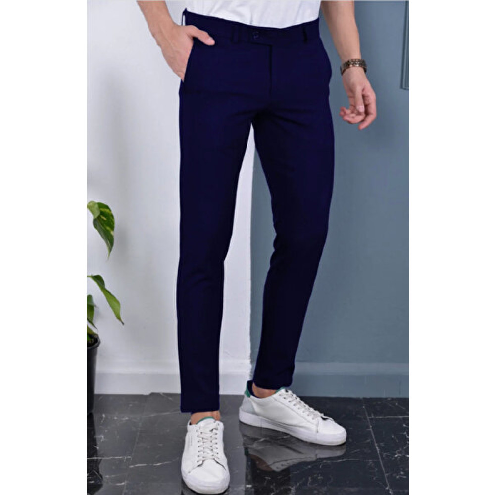 Mero Life Erkek Lacivert Italyan Kesim Slim Fit Kaliteli Esnek Likralı Bilek Boy Kumaş Pantolon Erkek Pantolon Fiyatı
