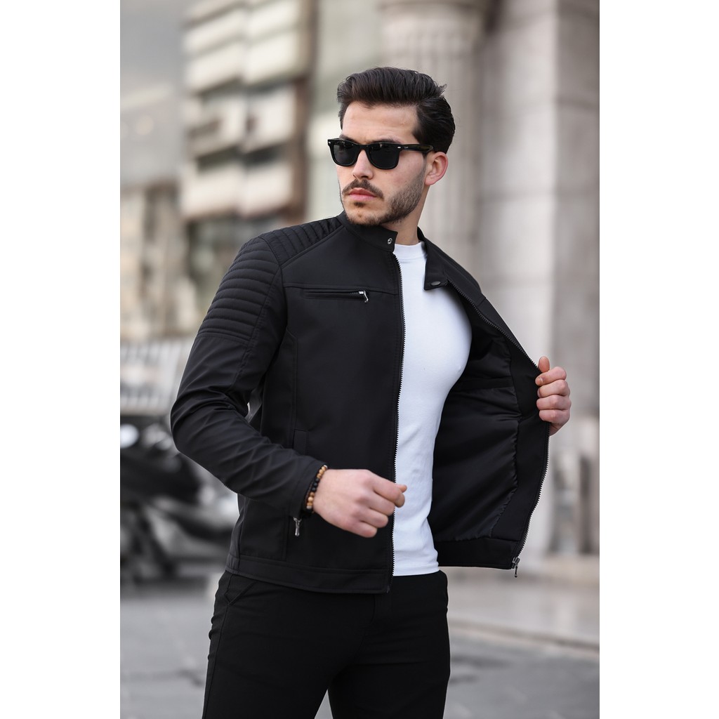 Mero Life Erkek Siyah Su ve Rüzgar Geçirmez Slim Fit Astarlı Mevsimlik Mont Erkek Mont Fiyatı